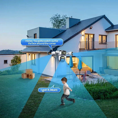 ANSVICAM 10K UHD WiFi6 20MP Outdoor Security Camera with 10X Zoom Four Screens Four Lenses PTZ Auto-Tracking Waterproof for CCTV power tools