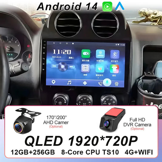 Car Android 14 For Jeep Compass Patriot 2010 - 2017 Auto Radio Multimedia Player Autoradio Stereo GPS Navigation Carplay No 2din