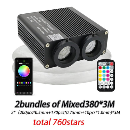 32W Dual color RGBW  Car Starry Sky Ceiling Light kit Car accessories Interior APP Music Car Roof Stars Fiber Optic Light