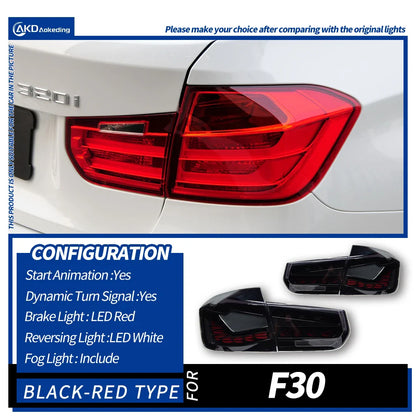 AKD Car Styling Accessories for BMW F30 Tail Lights 2013-2018 F80 LED Tail Light Rear Stop Lamp 320i 325i 330i DRL Signal Auto