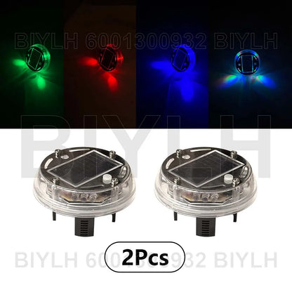 4/2Pcs LED Car Wheel Light Solar Red Blue Green Flashing Car Ambient Lamp Car Chassis Light Universal Auto Exterior Accessories