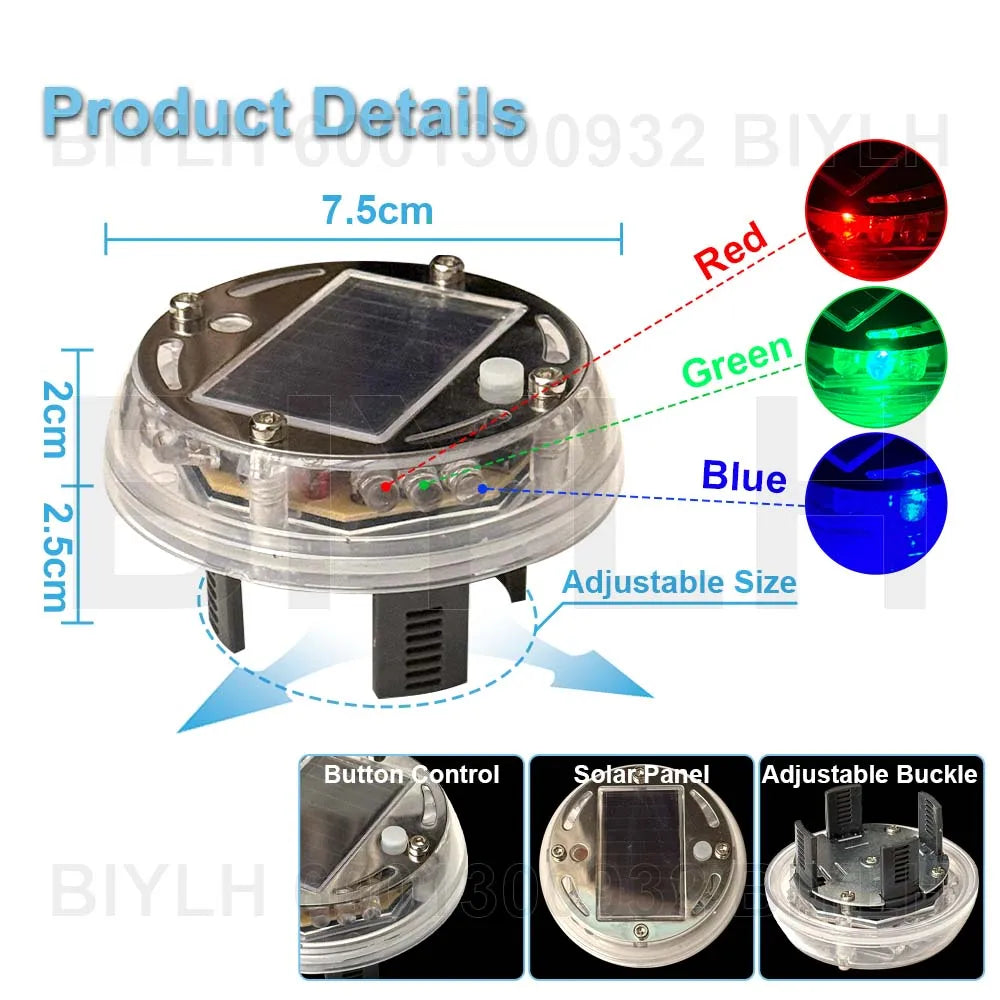 4/2Pcs LED Car Wheel Light Solar Red Blue Green Flashing Car Ambient Lamp Car Chassis Light Universal Auto Exterior Accessories