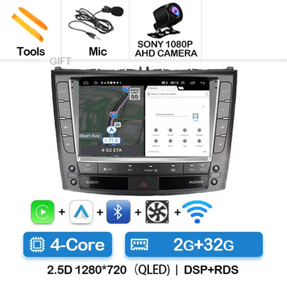 Android 14 Car Radio For Lexus IS250 IS300 XE20 IS220 IS350 2005 - 2012 Multimedia Video Player NAVI GPS 4G WIFI Carplay Auto BT