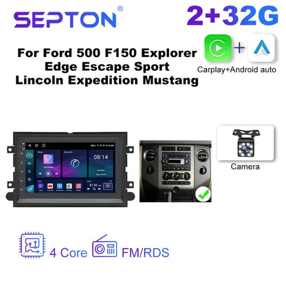 SEPTON Android CarPlay Car Radio for Ford 500 F150 Explorer Edge Escape Sport Lincoln Expedition Mustang Player Navigation GPS