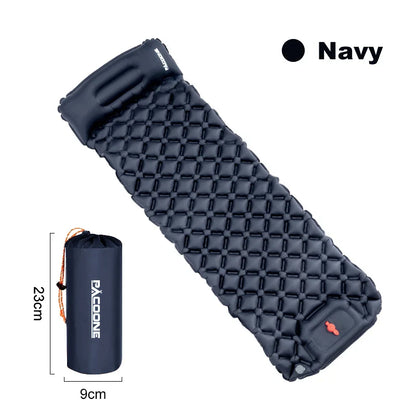 PACOONE Ultralight Outdoor Camping Sleeping Pad  Air Mat Inflatable Mattress with Pillows  Built-in Inflator Pump Travel Hiking