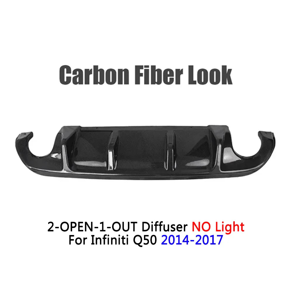 Diffuser For Infiniti Q50 2014-2017 Accessories Rear Bumper Posterior Lip W/ Light Body Kit Auto Exterior Modification Parts HOT