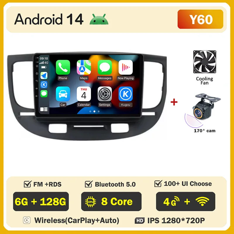 Android 2 din For Kia RIO 2 2005 - 2011 Car Radio Multimedia GPS Navigation Player Auto NO 2din DVD Screen Carplay Stereo WIFI