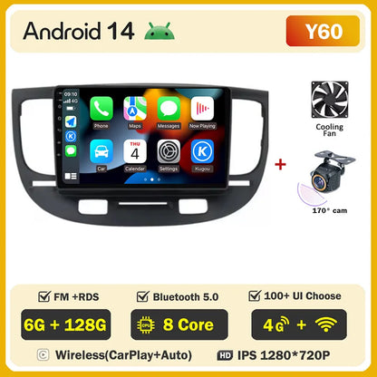 Android 2 din For Kia RIO 2 2005 - 2011 Car Radio Multimedia GPS Navigation Player Auto NO 2din DVD Screen Carplay Stereo WIFI