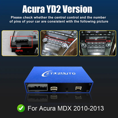 Android Auto Wireless Carplay Box For Acura MDX 2007 -2013 Module Car Play AirPlay Mirror Link Interface Support Camera MIC Maps