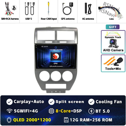 Android 14 For Dodge Caliber 2007 - 2012 2K QLED Android Car Radio Multimedia Video Player GPS AI Voice CarPlay 4G Stereo