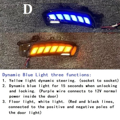 FOR Prius Wish Myvi Crown REIZ  Side Mirror Signal Blinker dynamic blue light white light yellow fluorescent lamp welcome light