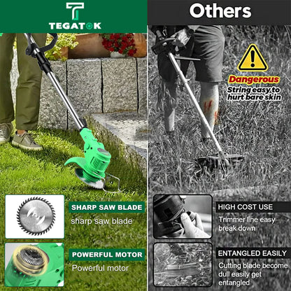 Cordless Lawn Mower Handheld Electric Grass Trimmer Adjustable Garden Tools For Tegatok Battery power tools