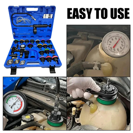 28Pcs Universal Radiator Pressure Tester Set Vacuum Type Cooling System Tester Water Tank Leak Detection Detector Tool