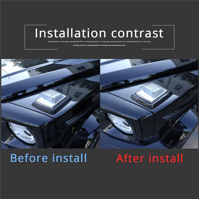 For Mercedes-Benz G-Class W463 G55 G63 2019-2020 Dry Carbon Fiber Car Hood Turn Signal Light Cover Trim Parts Accessories-A99D