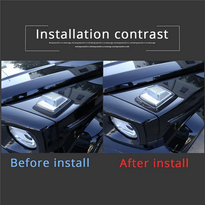 For Mercedes-Benz G-Class W463 G55 G63 2019-2020 Dry Carbon Fiber Car Hood Turn Signal Light Cover Trim Parts Accessories-A99D