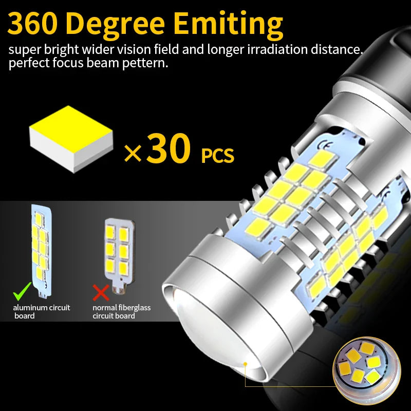 2x LED Reverse Light Blub W21W 7440 T20 For Honda Civic Accord 7 8 CR-V Fit Jazz FR-V HR-V Legend S2000 Odyssey Pilot Ridgeline