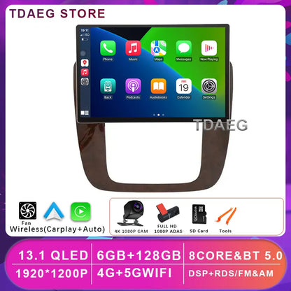 13INCH Android 14 For GMC Yukon Chevrolet Tahoe Suburban 2008 - 2012 Multimedia Video Player 4G WIFI Navigation GPS Carplay auto