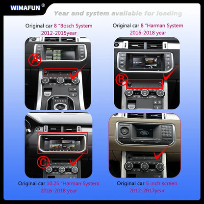 10.25" For Range Rover Evoque L538 2012-2018 Car Radio Navigation Multimedia Screen Bluetooth Player Android 14 Carplay Auto
