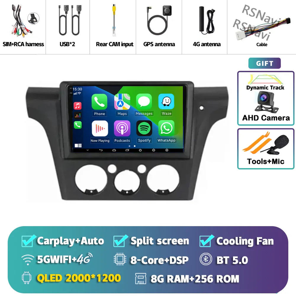 Android 14 Carplay Auto Car Radio Multimedia Player For Mitsubishi Airtrek Outlander 2001-2005 2din Autoradio Stereo Head Unit
