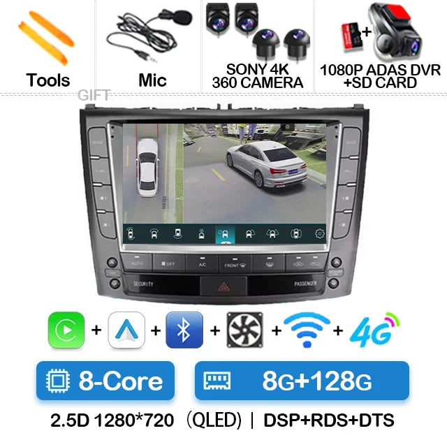 Android 14 Car Radio For Lexus IS250 IS300 XE20 IS220 IS350 2005 - 2012 Multimedia Video Player NAVI GPS 4G WIFI Carplay Auto BT