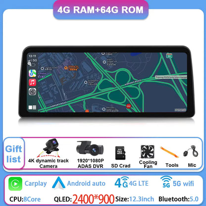 12.3 Inch Android 14 For GMC Yukon Chevrolet Tahoe Silverado 2007 - 2013 Car Radio Multimedia Player GPS Head Unit Auto StereoBT