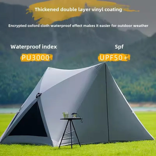 Automatic Pop Up Beach Tent Ultralight Portable Outdoor Camping Sun Shelter Instant Open Shelter Family Size Triangle Tent