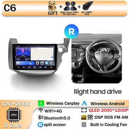 Android 14 For HONDA FIT JAZZ 2008 2009 2010 2011 2012 2013 Car Stereo Radio Multimedia Wireless Carplay Android Auto GPS 4G BT