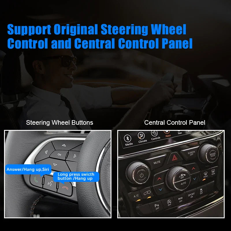 2025 Wireless CarPlay Activated for Jeep Grand Cherokee Android Auto Interface Upgrade Retrofit Mirroring Multimedia Navigation