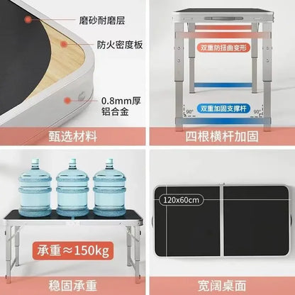Outdoor Folding Table Camping Picnic Going Out Lifting Portable Chair Night Market Stall Simple Portable Travel Folding Table