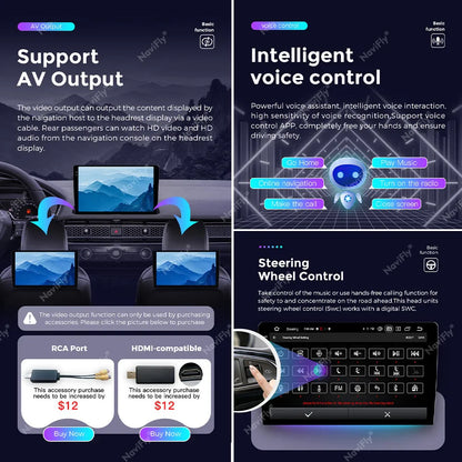 NaviFly 8Core Car Radio BT5.0 Multimedia Video Player For Peugeot 2008 2013-2020 GPS Navigation Wireless CarPlay Android Auto 4G