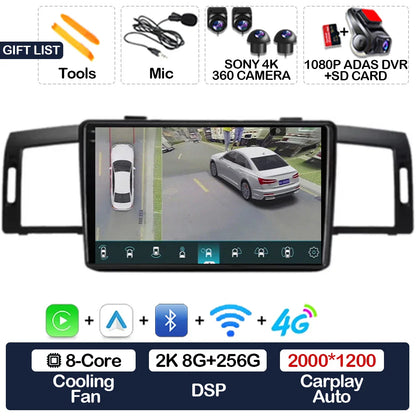 Android 15 Head Unit For Infiniti M35 2003 - 2010 Nissan Fuga 2005 - 2010 Car Radio Multimedia Video Player CarPlay Auto 4G WIFI