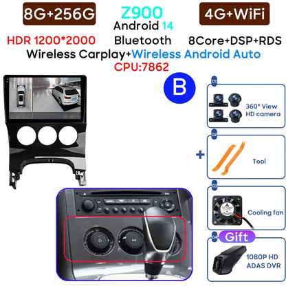 Car Radio Android 14 For Peugeot 3008 5008 2009-2016 LHD Navigation GPS Android Stereo Multimedia Player Screen No 2din 4G Wifi