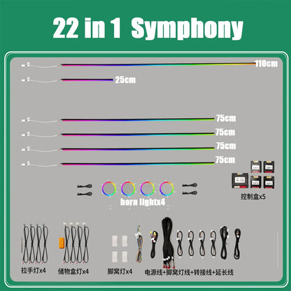 Atmosphere Lamp For A3 A3L 2021-2025 Dynamic Magic 30 Colors Mobile Control Saddle Trim Car RGB magic Symphony Ambient LED Light