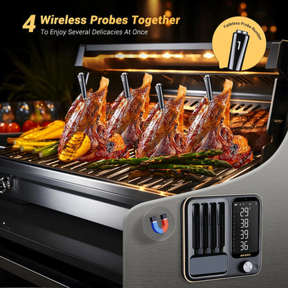 INKBIRD Three-Mode Wireless Meat Thermometer INT-14-BW Smart WiFi Bluetooth Food Thermometer IP67&4 Probes for BBQ, Grill, Oven power tools