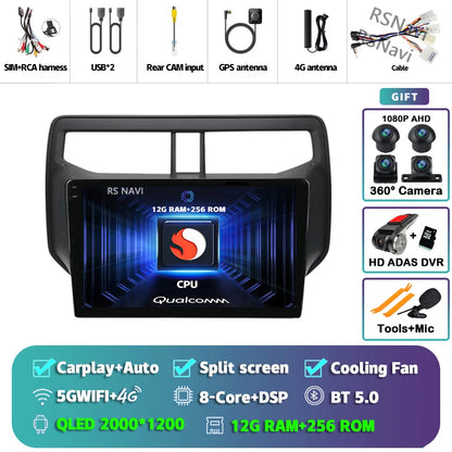 Android 14 Carplay Auto 2K Screen Car Radio BT Multimedia Player For Toyota Rush 2017 - 2020 Autoradio GPS Stereo 2din Head Unit