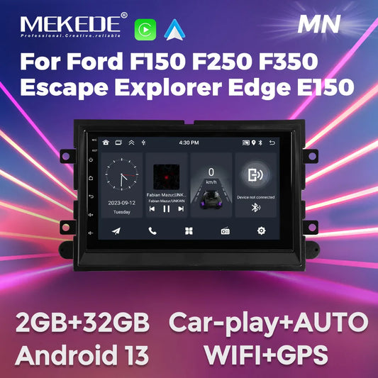 MEKEDE Android 13 2 Din GPS Multimedia Player For Ford 500 F150 Explorer Edge Escape Sport Lincoln Expedition Mustang Car Radio