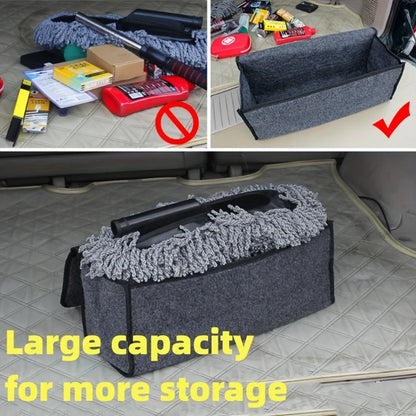 Gray Anti Slip Compartment Boot Storage Organizer Tool Car Storage Bag Car Trunk Organizer Soft Felt Storage Box Car Accessories power tools