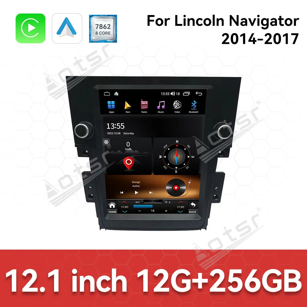 Touch Screen Android 14 Auto Multimedia Car Radio For Lincoln Navigator 2014-2017 Car GPS Navigation Audio Stereo Head Unit