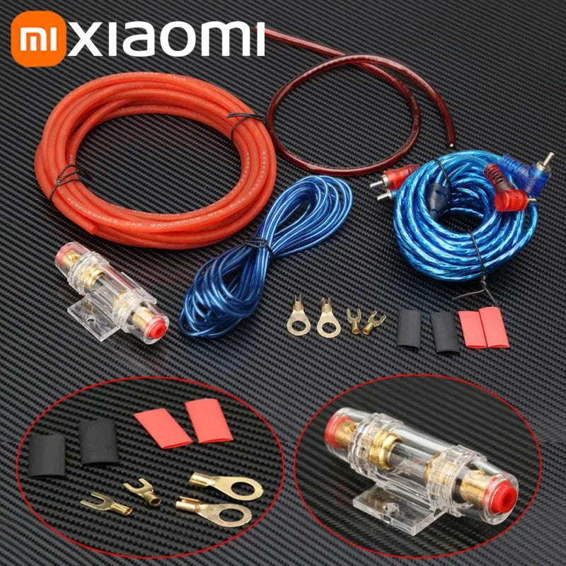 Xiaomi 1500W Audio Speakers Wiring Kit 8GA Car Subwoofer Cable 60AMP Fuse Holder Speaker Installation Wires For Car Modification
