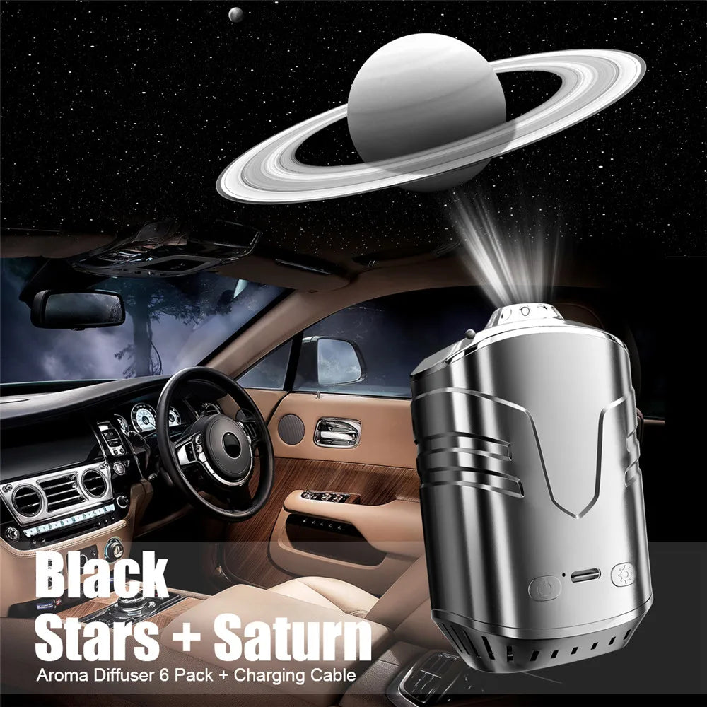 Car Air Freshener Starry Sky Top With Multi-Function Aromatherapy LED Ambient Light Essential Freshener Diffuser Accessories