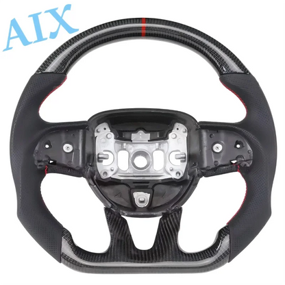 USA Warehouse Real Carbon Fiber Steering Wheel For Dodge 2015+, Challenger Custom Car Steering Wheel