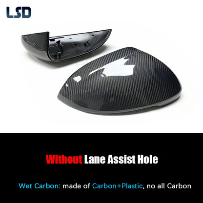 For Volkswagen VW 2015+ CC Passat B8 Real Carbon Fiber Side Rearview Mirror Cover Replacement GTI Lane assist R-Line Touring
