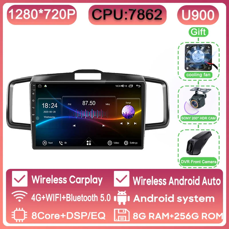 WIFI For Honda Freed 1 2008 - 2016 Car Radio Multimedia Video Player Navigation GPS Android Auto QLED Screen No 2din 2 din DVD