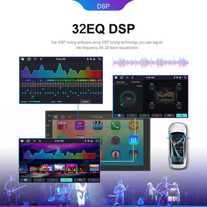 Podofo Android 6+128G 7/9/10inch Car Stereo Radio Universal WIFI Carplay Android Auto Car Multimedia Player Bluetooth FM 32EQ