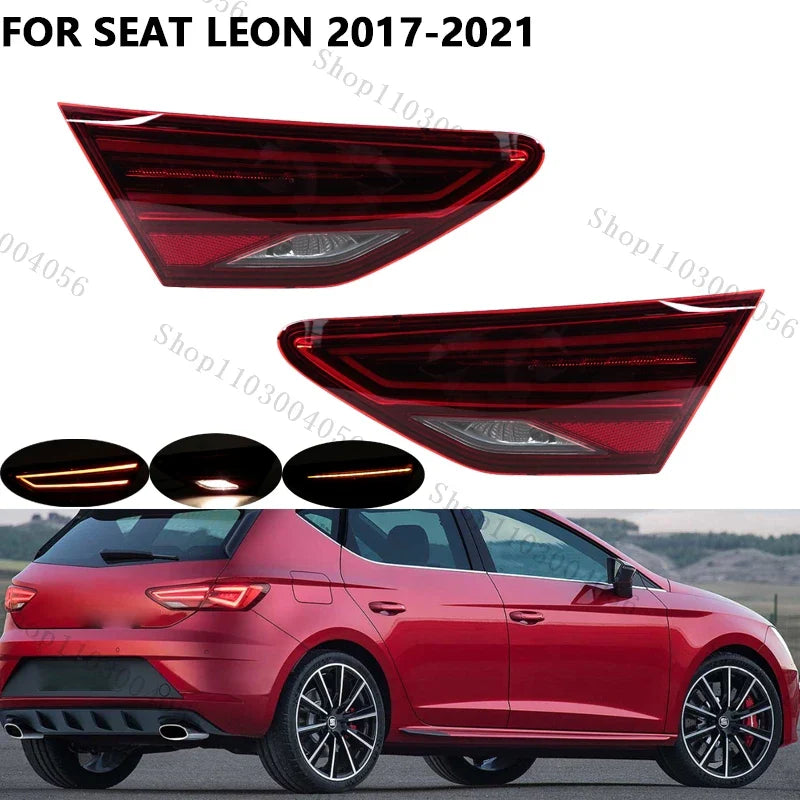 LED Car Rear Tail Light Inner Tail Lamp For Seat Leon 2017 2018 2019 2020 2021 Warning Headlights Brake Light Taillight