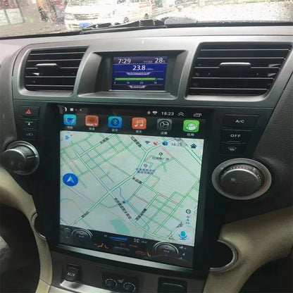 Vertical Screen Android 13 For Toyota Highlander Kluger 2009 - 2013 Car Player Stereo Radio DSP Head Unit GPS Navigation Carplay
