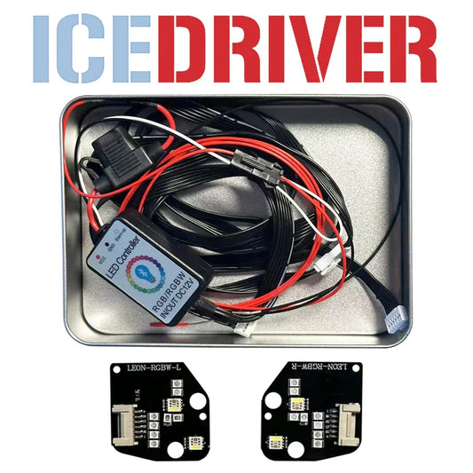 Icedriver for SEAT Leon MK3 MK4 DRL RGB multicolor LED boards daytime running lights Red Blue RGBW Demon Eye lighting bulbs