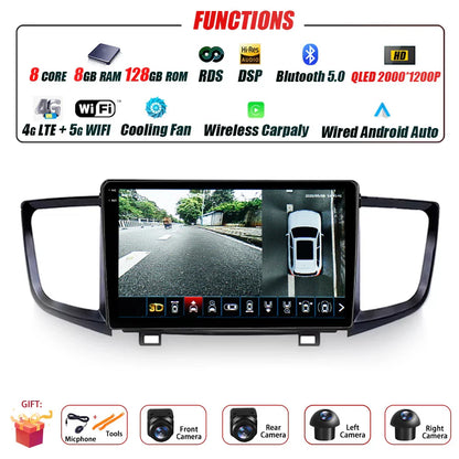 Car Radio Carplay For Honda Pilot 2016 - 2019 GPS Navigation Android Auto Stereo Multimedia Player 5G Wifi Screen BT RDS