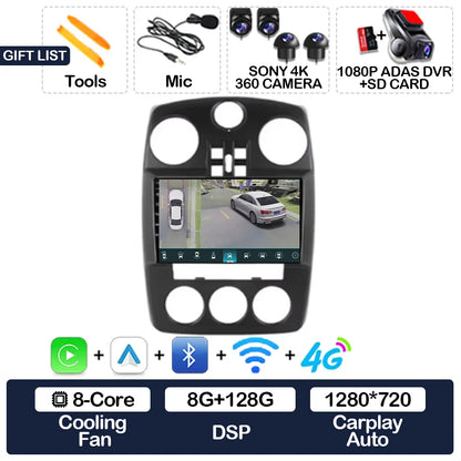 Android 15 Car Radio For Chrysler PT Cruiser 2000 - 2010 GPS NAVI BT 4G LTE 5G WIFI Multimedia Stereo Video Player Qualcomm 2DIN