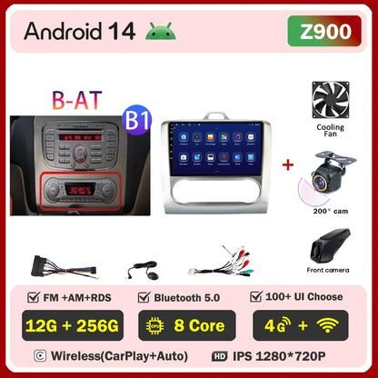 2din Android 14 Carplay Radio For ford focus 2 3 Mk2 Mk3 2004-2011 Automotive Car Multimedia GPS Autoradio 8 Core Wifi DSP BT